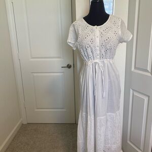 White Eyelet Maxi Dress